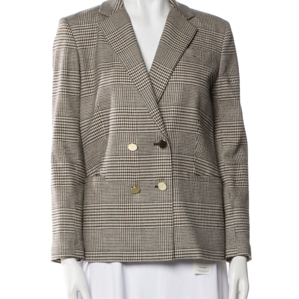 Alice + Olivia Houndstooth Double-Breasted Blazer